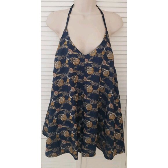 NEW FREE PEOPLE CHIARA FLORAL JACQUARD ROMPER IN BLUE SMALL - Picture 4 of 11
